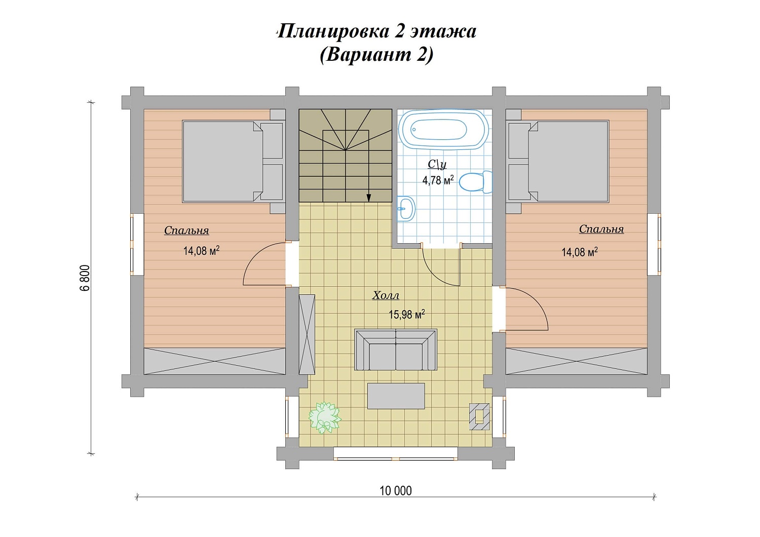 Дом из клееного бруса 120м2 Проект №ВЗ-375 «Альпика»